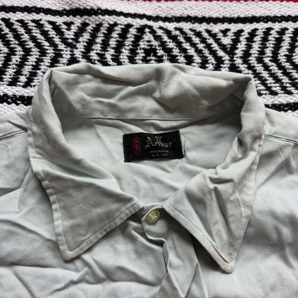 Rare 50s Sir Arthur Distressed Rayon Shirt Sz L